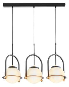 Jupiter 1916 - Lampada a sospensione con cavo ROSSO 3xE27/15W/230V nero