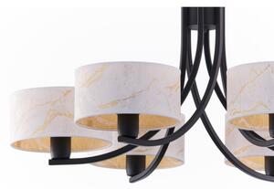 Jupiter 2105 - Lampadario con catena ARTHUR 6xE27/15W/230V bianco/nero/finitura effetto marmo