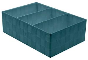 Cassetto poliestere verde acqua 3 scomparti rettangolare cm31x21h10