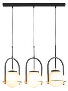 Jupiter 1916 - Lampada a sospensione con cavo ROSSO 3xE27/15W/230V nero