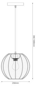Lampadario a sospensione DANA su cavo, 1xE27/15W/230V, diam. 25 cm, bianco