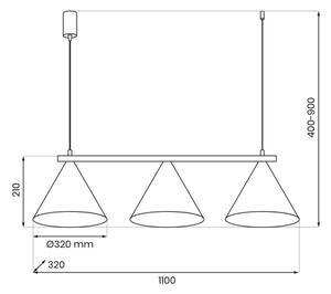 Lampada a sospensione con cavo CAPITAL 3xGX53/15W/230V verde