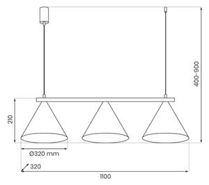 Lampadario a sospensione con cavo CAPITAL 3xGX53/15W/230V, beige