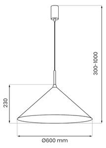 Lampadario a sospensione su cavo CAPITAL 1xGX53/15W/230V, diametro 60 cm, verde