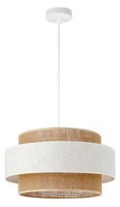 Lampadario a sospensione con cavo BOHO 1xE27/60W/230V diam. 40 cm crema/iuta