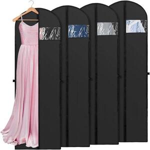 Armadio lungo 180×60 cm, armadio ribaltabile con maniglie, armadio traspirante con cerniera, armadio protettivo in tessuto a trama fitta, armadio per abiti da sposa e da sera (confezione da 4)