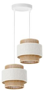 Lampadario sospeso su cavo BOHO 2xE27/60W/230V crema/iuta