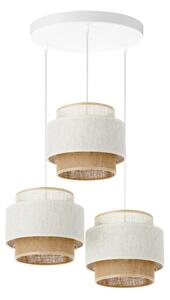 Lampada a sospensione con cavo BOHO 3xE27/60W/230V bianco/iuta
