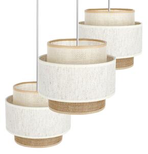 Lampada a sospensione con cavo BOHO 3xE27/60W/230V bianco/iuta