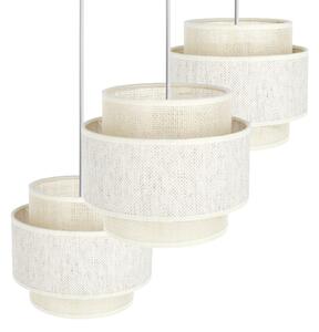 Lampadario sospeso su cavo BOHO 3xE27/60W/230V crema/iuta