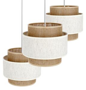 Lampadario a corda BOHO 3xE27/60W/230V crema/iuta