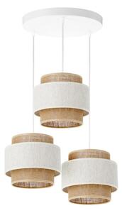 Lampadario a corda BOHO 3xE27/60W/230V crema/iuta