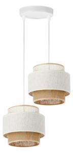Lampadario a cavo BOHO 2xE27/60W/230V bianco/iuta