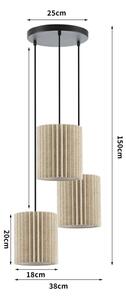 Brilagi - Lampadario sospeso a cavo NORDIC WAVE 3xE27/15W/230V diam. 38 cm lino/nero