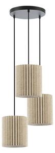 Brilagi - Lampadario sospeso a cavo NORDIC WAVE 3xE27/15W/230V diam. 38 cm lino/nero