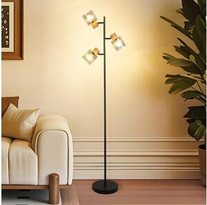 Brilagi - Lampada da terra HYGGE 3xE14/15W/230V legno/fumé
