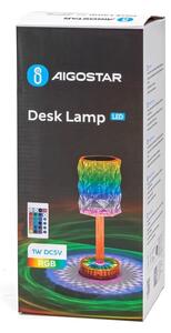 Aigostar- LED RGB Lampada da tavolo ricaricabile dimmerabile LED/1W/5V 1800mAh 26 cm + +TC