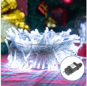 Aigostar - Catena luminosa LED per esterni, 200 LED, 8 modalità, 23 m, IP44, bianco freddo