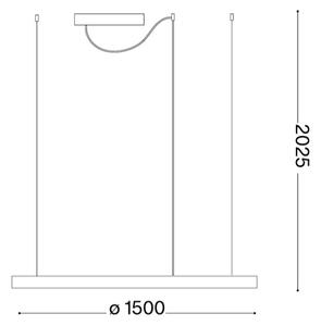 Ideal Lux - Lampadario LED sospeso su cavo ORACLE SLIM LED/83W/230V 4000K diam. 150 cm oro