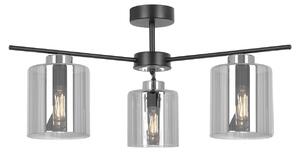 Lampada a sospensione LUNA nero-grafite-argento 3xE27x20W metallo dim.: 29x57x57 cm IP20 Kaja