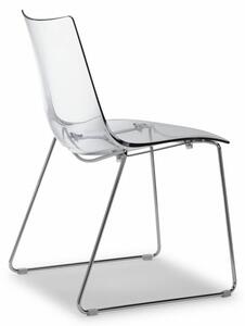 Set da 2 sedie Zebra antishock a slitta policarbonato Made in Italy SCAB DESIGN - Trasparente 100