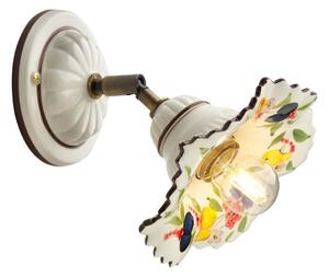 2260 APPLIQUE CON SNODO IN TERRACOTTA BIANCA CON DIFFUSORE DECORATO CON FRUTTA MADE IN ITALY