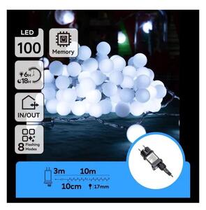 Aigostar - Catena luminosa decorativa LED per esterni 100xLED/3,6W/230V/8 funzioni 10m IP44 bianco freddo