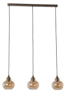Lampada a sospensione Lindby, Tymoni, dimmerabile, Bronzo / Ottone anticato, Soggiorno, Vetro, Vintage