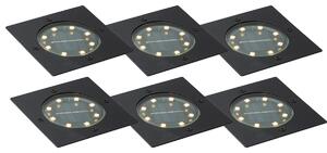 Set di 6 faretti da terra neri quadrati con LED IP65 solari - Terry