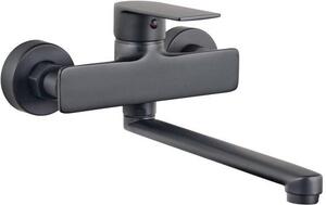 Rubinetto da cucina a montaggio a parete, miscelatore monocomando per cucina con rotazione a 360°, braccio flessibile da 25 cm PTBB09E