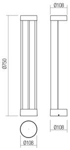 Redo 90366 - Lampada LED da esterno ZEUS LED/11,5W/230V 3000K 75 cm IP54 marrone