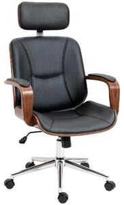 Vinsetto Sedia da Ufficio Ergonomica con Schienale Alto e Poggiatesta Rimovibile per Home-Office Nero | Aosom Italy