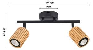 Brilagi - Faretto MODERN WOOD 2xGU10/8W/230V legno/nero