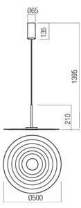 Redo 01-3046 - Lampadario LED a sospensione con cavo LAKE LED/13W/230V CRI 90 diam. 50 cm verde