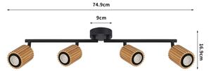 Brilagi - Faretto MODERN WOOD 4xGU10/8W/230V legno/nero