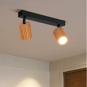 Brilagi - Faretto MODERN WOOD 2xGU10/8W/230V legno/nero
