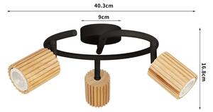 Brilagi - Faretto MODERN WOOD 3xGU10/8W/230V legno/nero