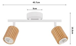 Brilagi - Lampada a faretti MODERN WOOD 2xGU10/8W/230V legno/bianco