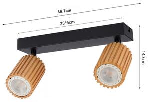 Brilagi - Faretto MODERN WOOD 2xGU10/8W/230V legno/nero
