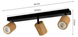 Brilagi - Faretto MODERN WOOD 3xGU10/8W/230V legno/nero