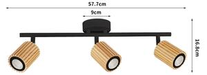 Brilagi - Faretto MODERN WOOD 3xGU10/8W/230V legno/nero