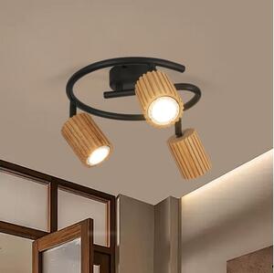 Brilagi - Faretto MODERN WOOD 3xGU10/8W/230V legno/nero