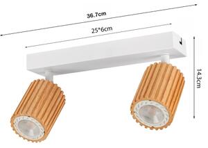 Brilagi - Faretto MODERN WOOD 2xGU10/8W/230V legno/bianco
