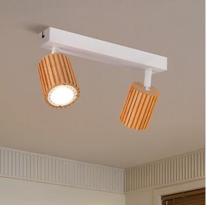 Brilagi - Faretto MODERN WOOD 2xGU10/8W/230V legno/bianco