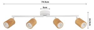 Brilagi - Faretto MODERN WOOD 4xGU10/8W/230V legno/bianco