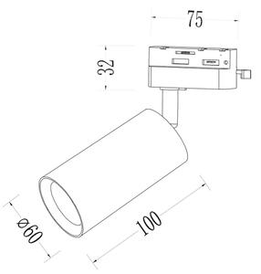 Faretto PIPE per sistema binario monofase 1xGU10/10W/230V marrone