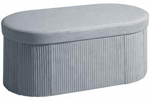 HOMCOM Pouf Contenitore Pieghevole 72 L Rivestito in Velluto 76x38x35 cm Grigio Scuro | Aosom Italy