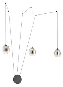 Redo 01-3485 -LED Lampada da parete dimmerabile KHADI 3xLED/5,5W/230V nero/fumé