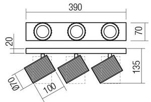 Redo 01-3405 - Faretto DELPHI 3xGU10/7W/230V dorato