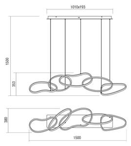 Redo 01-3392 - Lampadario LED dimmerabile a cavo BIAS LED/120W/230V dorato